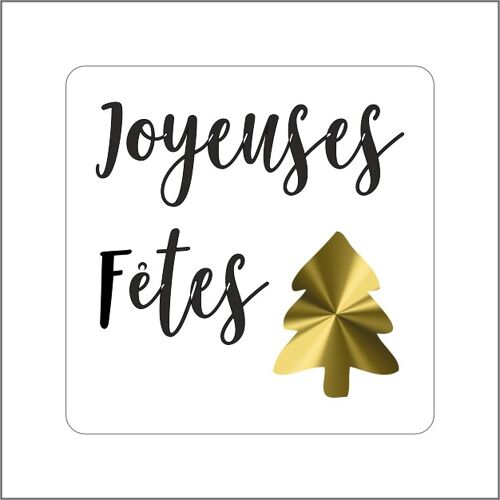 Joyeuses Fêtes - wens etiketten - 500 stuks