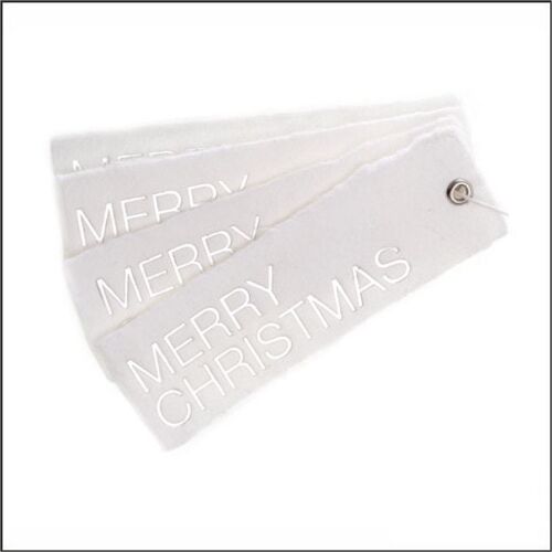 Cadeau label - Christmas - wit zilver