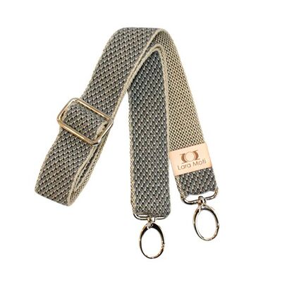 Beige and Black Partridge Eye Adjustable Bag Ribbon