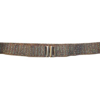 Silver and Pink Lurex Ribbed Belt