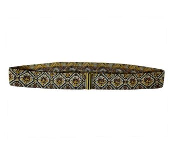 Ceinture Elastique Gobling Moutarde Ecru et Camel 1