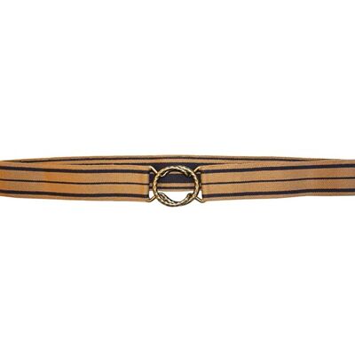 Camel and Navy Stripes Golf Belt