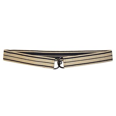 Cream and Navy Striped Golf Belt