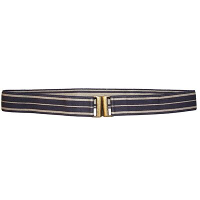 Navy and Beige Striped Golf Belt