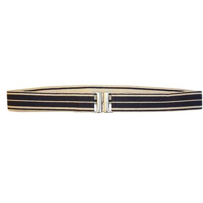 Navy and Cream Striped Golf Belt
