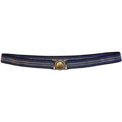 Mini Ceinture Bleue Rayures Blanches et Grises