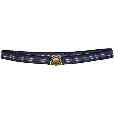 Cinturón Mini Azul Rayas Blancas y Gris