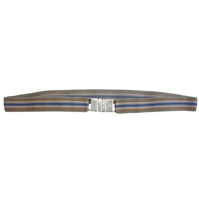 Mini Khaki Belt with Blue and Beige Stripes