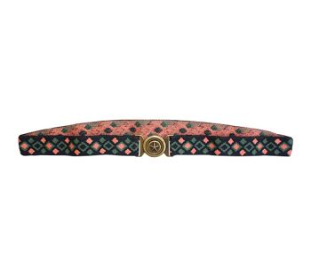 Mini Ceinture Marine Saumon et Diamants Verts 1