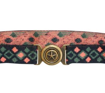 Mini Ceinture Marine Saumon et Diamants Verts 2