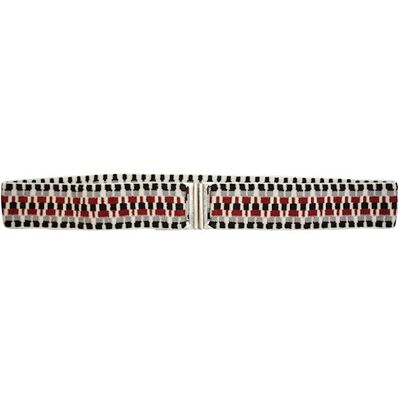 Cream Soldier Belt with Garnet and Black