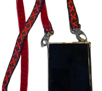 Support de téléphone portable Croix noire et rouge 2