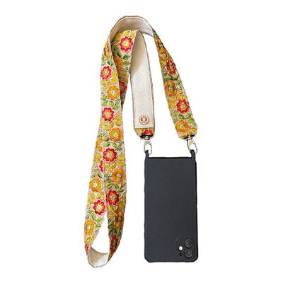 Flowers Mobile Phone Holder with Beige Background