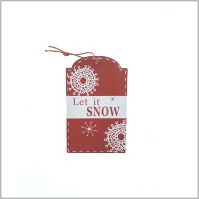 kerstkaartje hout - LET IT SNOW