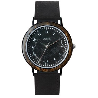 Montre OPUS NOIRE charbon (cuir)