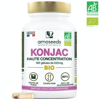 Konjac orgánico | Alta concentración | 180 cápsulas de 625mg