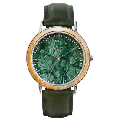 Forest green OPUS VERTE watch (leather)