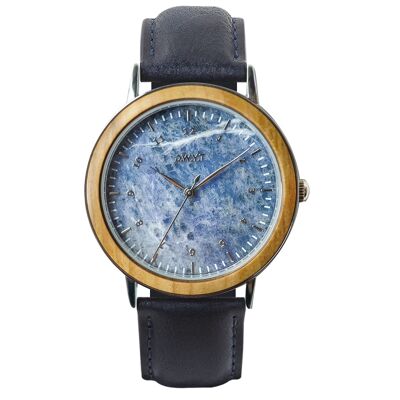 OPUS BLUE midnight blue watch (leather)