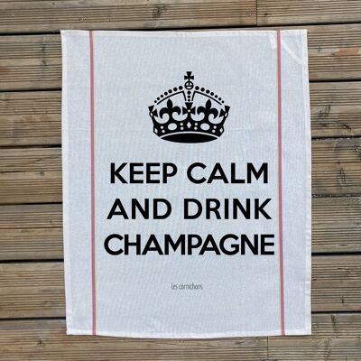 Paño de cocina Keep Calm and Drink Champagne - Paño de cocina Made in France