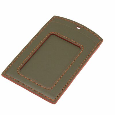 Porte-Badge Sésame - Vert Khaki et Orange