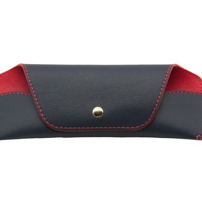 Glasses Case - Navy Blue and Red