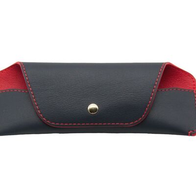 Glasses Case - Navy Blue and Red