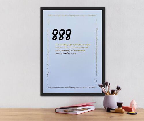 888 Angel Number Foil Print A5 Unframed