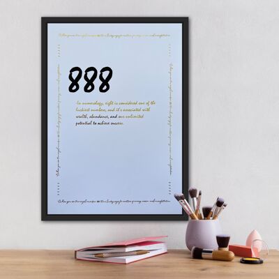 888 Angel Number Foil Print A5 Sin marco