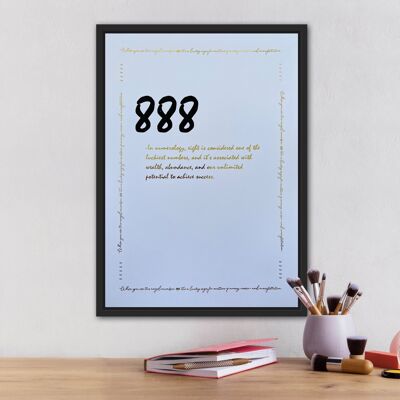 888 Angel Number Foil Print A4 Sans cadre