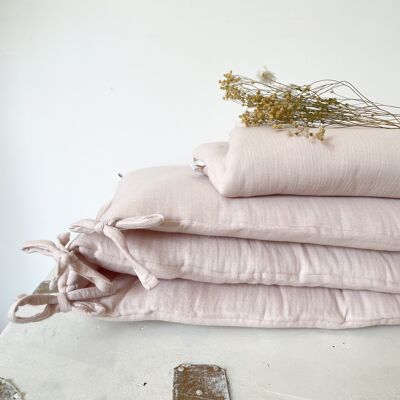 Cotton gauze bed bumper - Powder pink