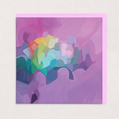 Tarjeta de felicitación abstracta | Arte abstracto púrpura | tarjeta de uva