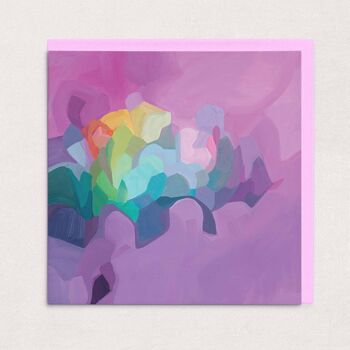Carte de vœux abstraite | Art abstrait violet | Carte de raisin 1