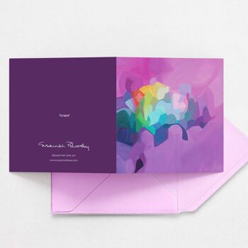 Carte de vœux abstraite | Art abstrait violet | Carte de raisin 3