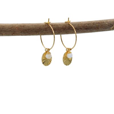 Louna mother-of-pearl hoop earrings