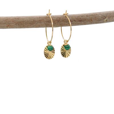 Louna Malachite Hoop Earrings