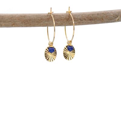 Louna Lapis Hoop Earrings