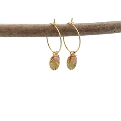 Louna Rhodonite hoop earrings