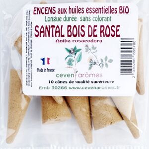 Cônes d'encens aux huiles esentielles BIO SANTAL BOIS DE ROSE
