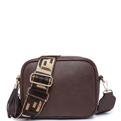 Autumn Interchangeable  Wide Strap Crossbody bag  multiple purposes Ladies  Shoulder bag with Adjustable removeable Strap  --ZQ-123-5m coffee