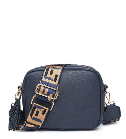 Autumn Interchangeable  Wide Strap Crossbody bag  multiple purposes Ladies  Shoulder bag with Adjustable removeable Strap  --ZQ-123-5m dark blue