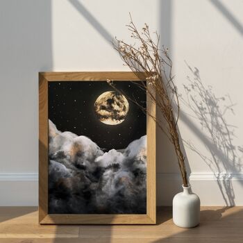 Affiche Lune et Nuages - Moon and Clouds - Moon Print Witchy Celestial 2