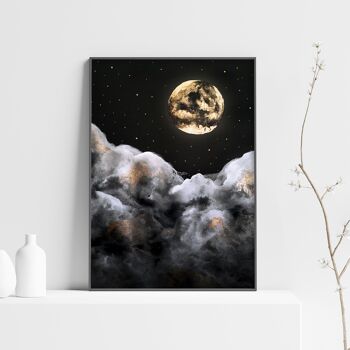 Affiche Lune et Nuages - Moon and Clouds - Moon Print Witchy Celestial 4