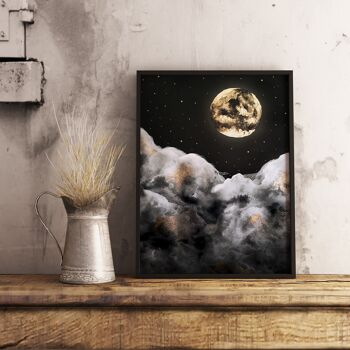 Affiche Lune et Nuages - Moon and Clouds - Moon Print Witchy Celestial 8