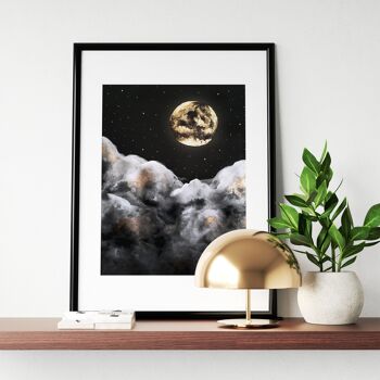 Affiche Lune et Nuages - Moon and Clouds - Moon Print Witchy Celestial 9