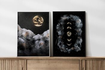 Affiche Lune et Nuages - Moon and Clouds - Moon Print Witchy Celestial 11