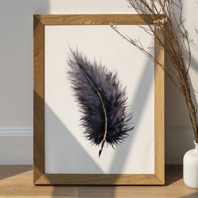 Póster de plumas 1 - Impresión de póster de plumas oscuras