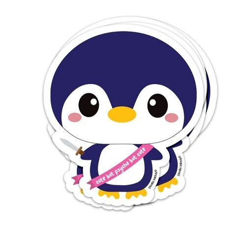 Sticker Penguin cute but psycho but cute
