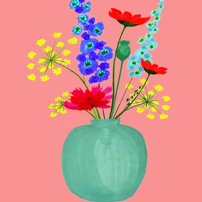 Vaso di pip con bouquet di raccolta