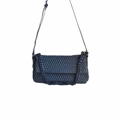 Verona folding bag, with detachable chain. blue