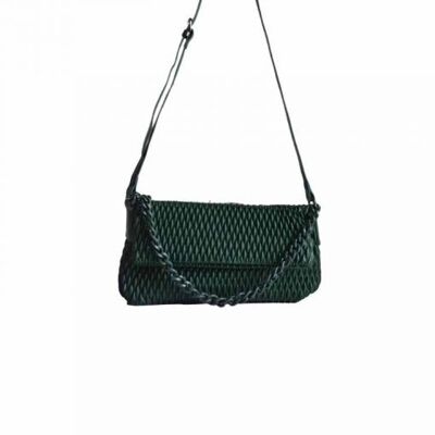 Verona folding bag, with detachable chain. green